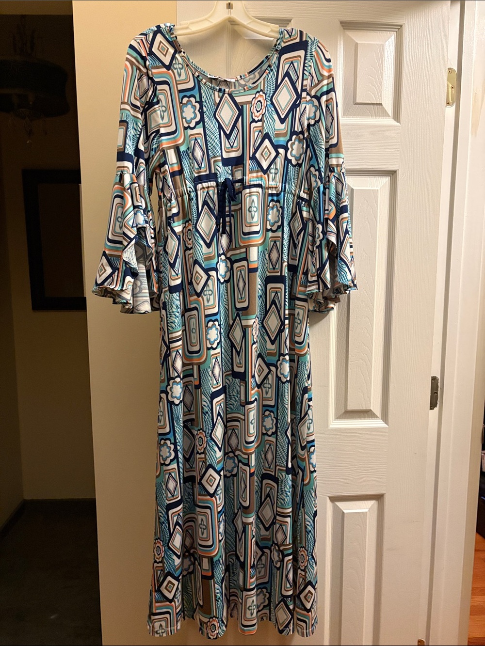 Joy Joy maxi dress retro- inspired Geometric Print Small EUC